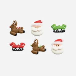 Best Sale Decora Christmas - 6 Santa'S Sleigh Sugar Toppers