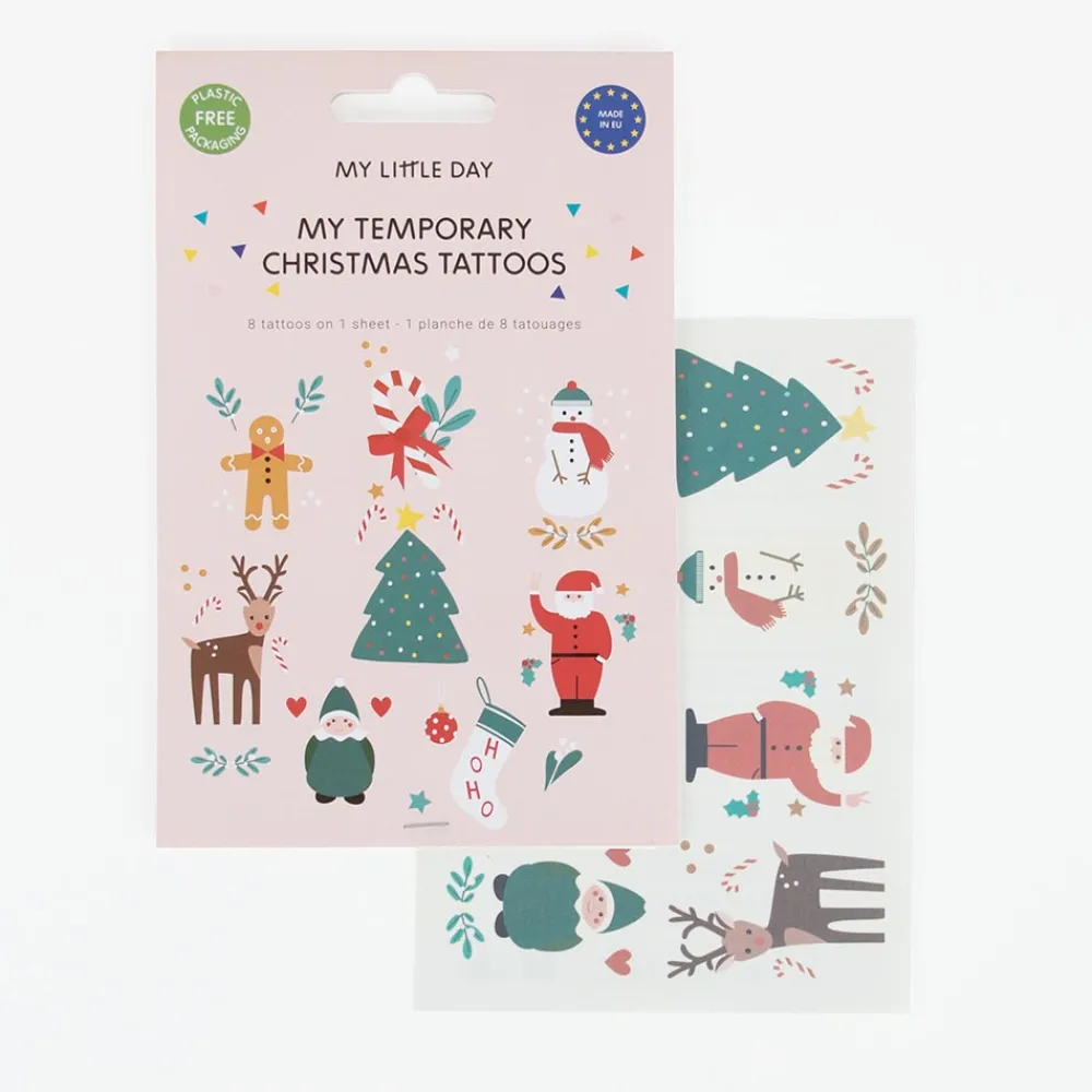 Best My Little Day Christmas - 1 Sheet Of 8 Merry Christmas Tattoos