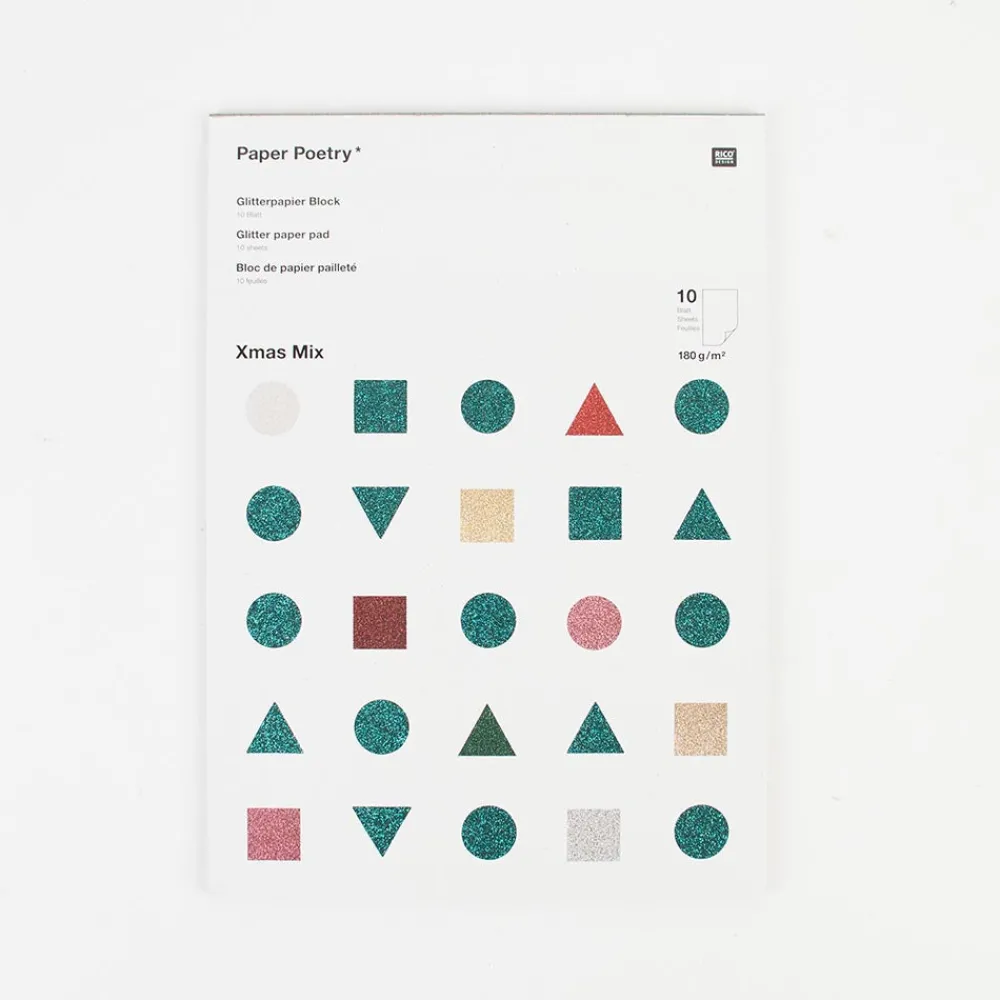 Outlet Rico Design Christmas - 10 Sheets Glitter Paper