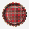 Online Party Pro Christmas - 8 Tartan And Gold Scalloped Plates