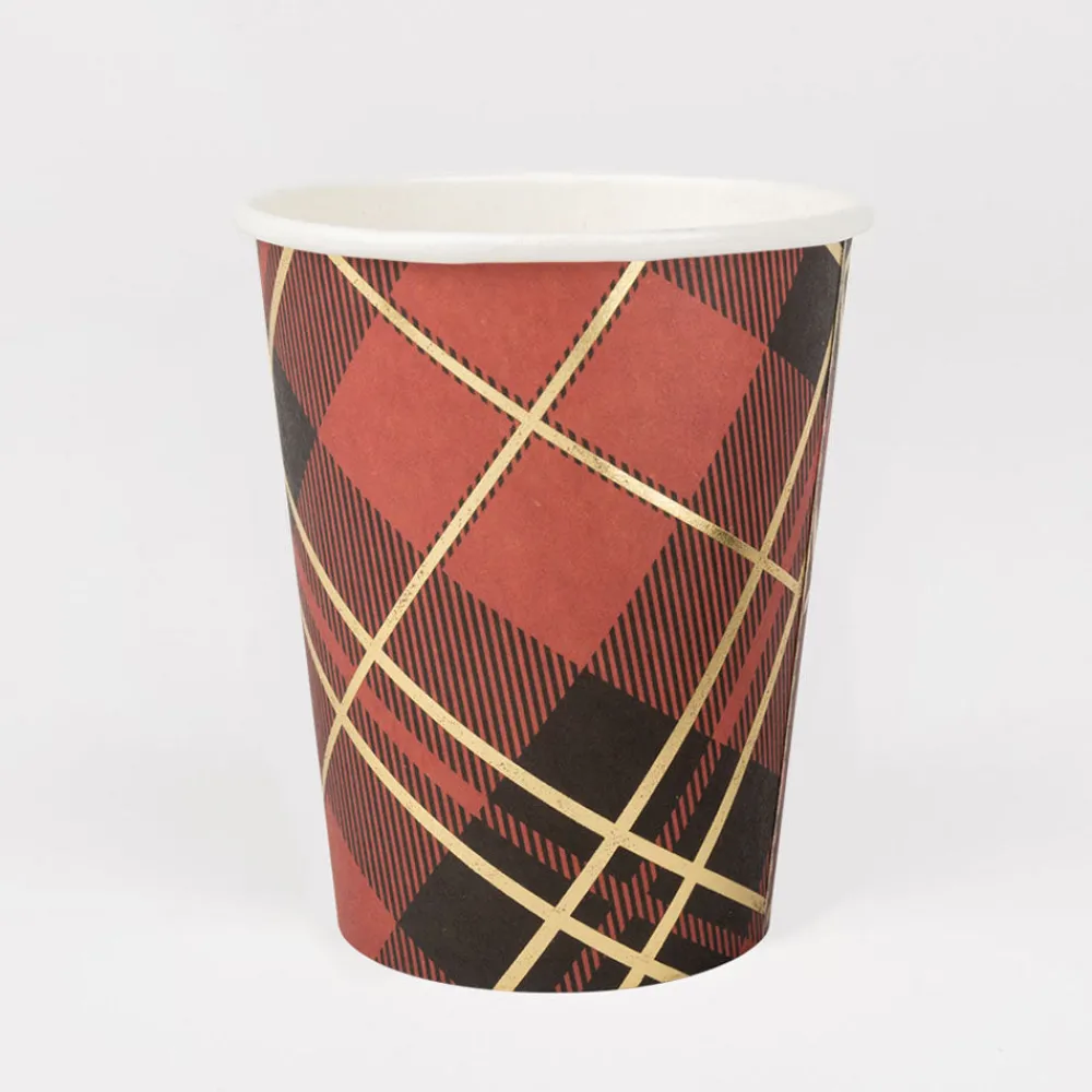 Sale Arty Fêtes Factory Christmas - 8 Tartan Cups