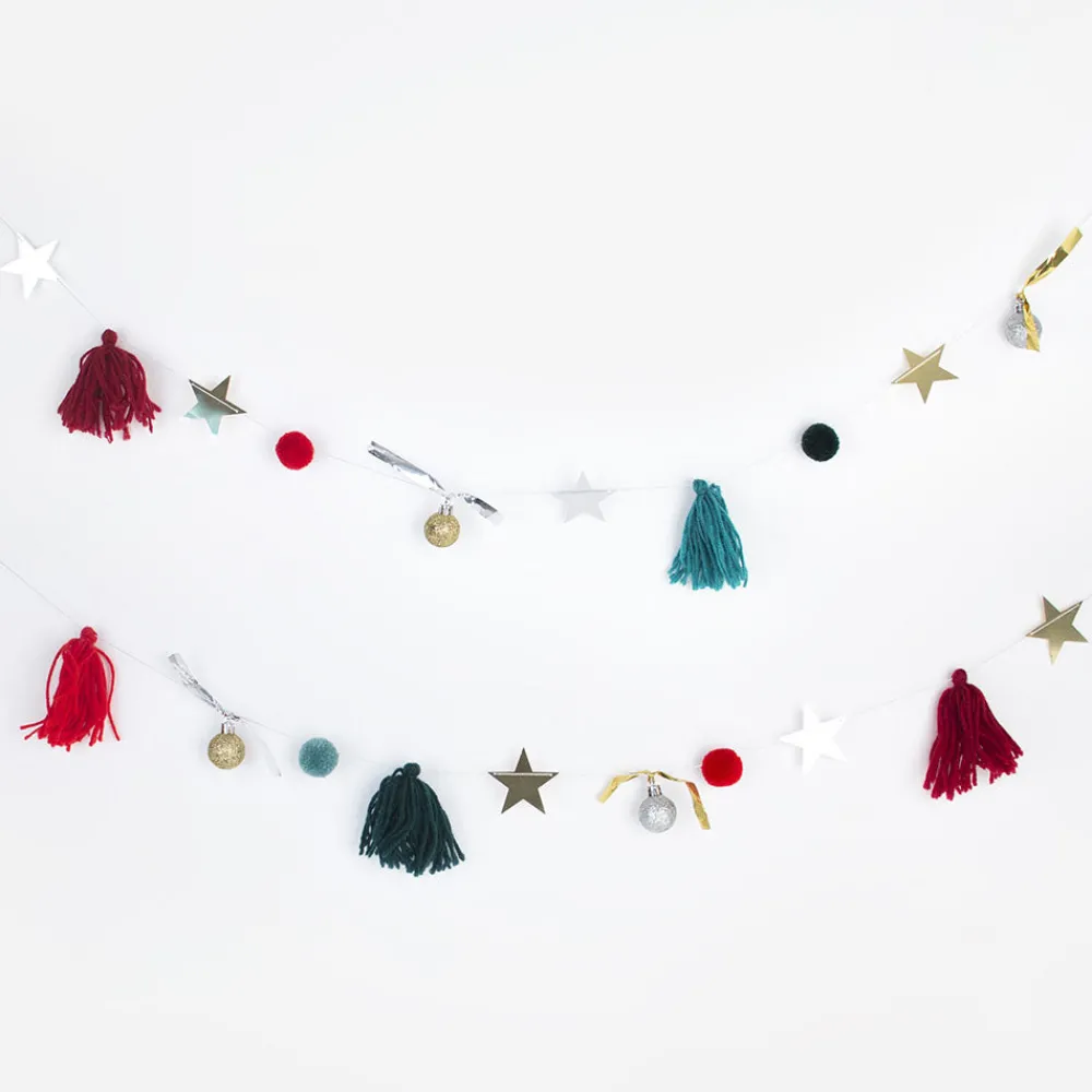 Sale Rico Design Christmas - Garland With Pompom, Tassels And Glitter