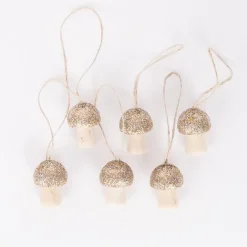 Outlet Rico Design Christmas - Gift Tags Glittery Copper Mushrooms