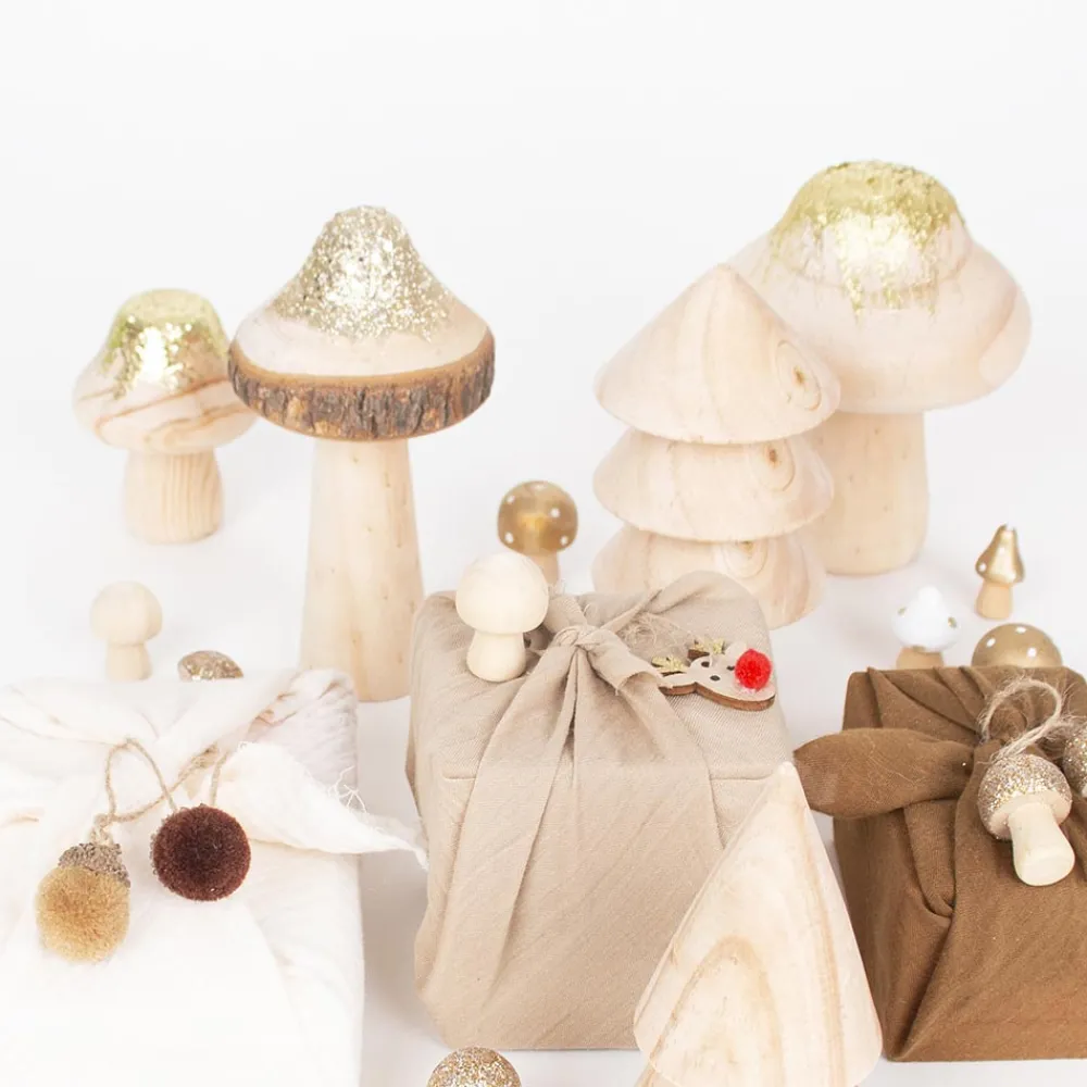 Outlet Rico Design Christmas - Gift Tags Glittery Copper Mushrooms