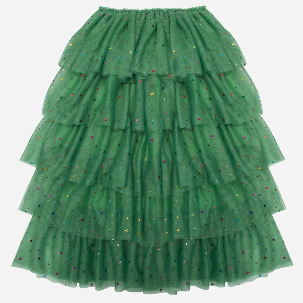 Outlet Mimi & Lula Christmas - Long Green Fir Tree Tutu In Tulle