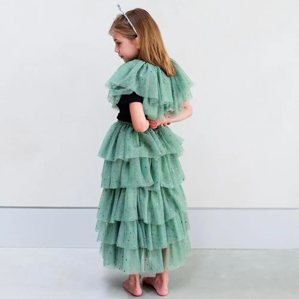 Outlet Mimi & Lula Christmas - Long Green Fir Tree Tutu In Tulle