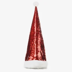 Best Party Deco Christmas - Red And Gold Sequin Santa Hat