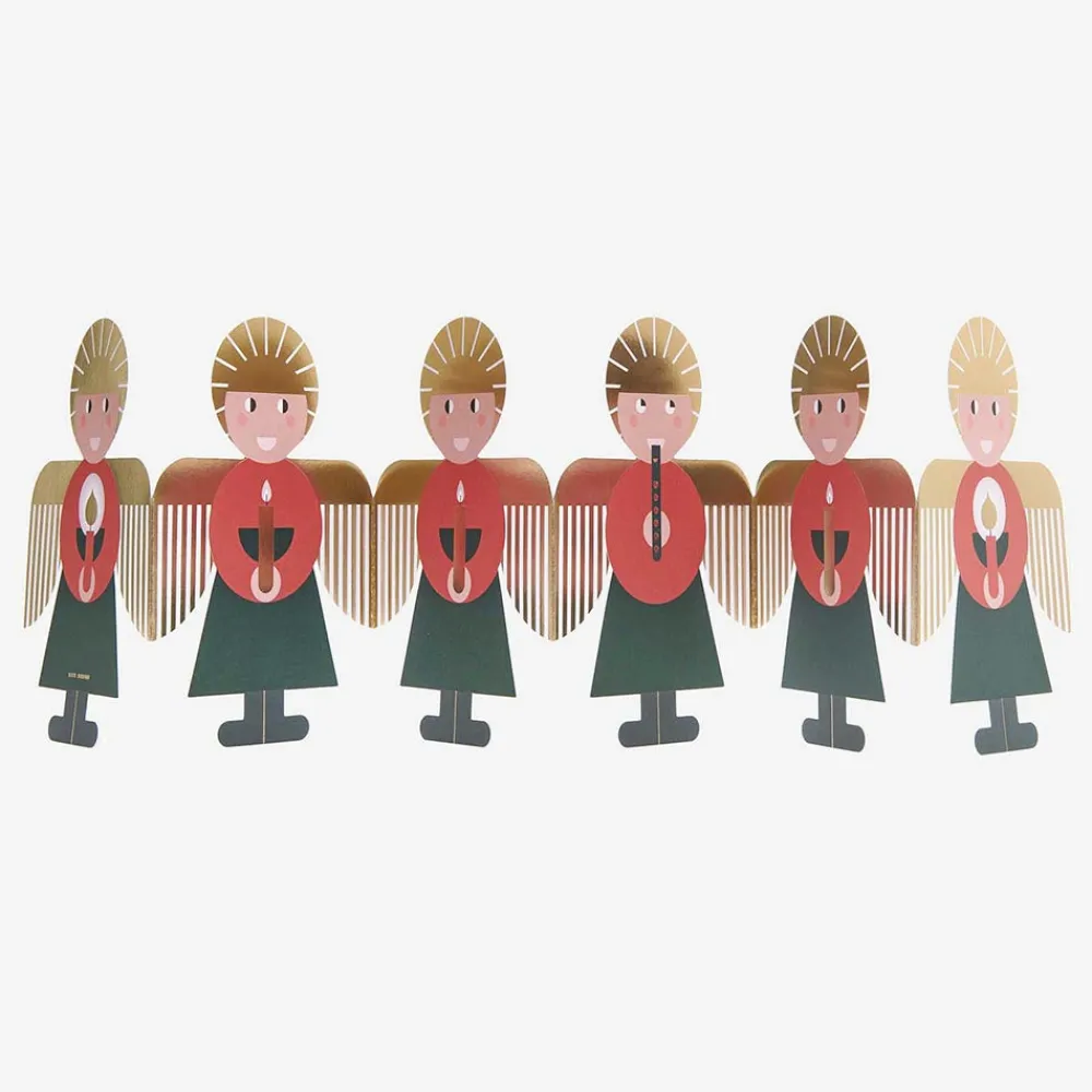 Best Sale Rico Design Christmas - Red And Green Angel Accordion Card