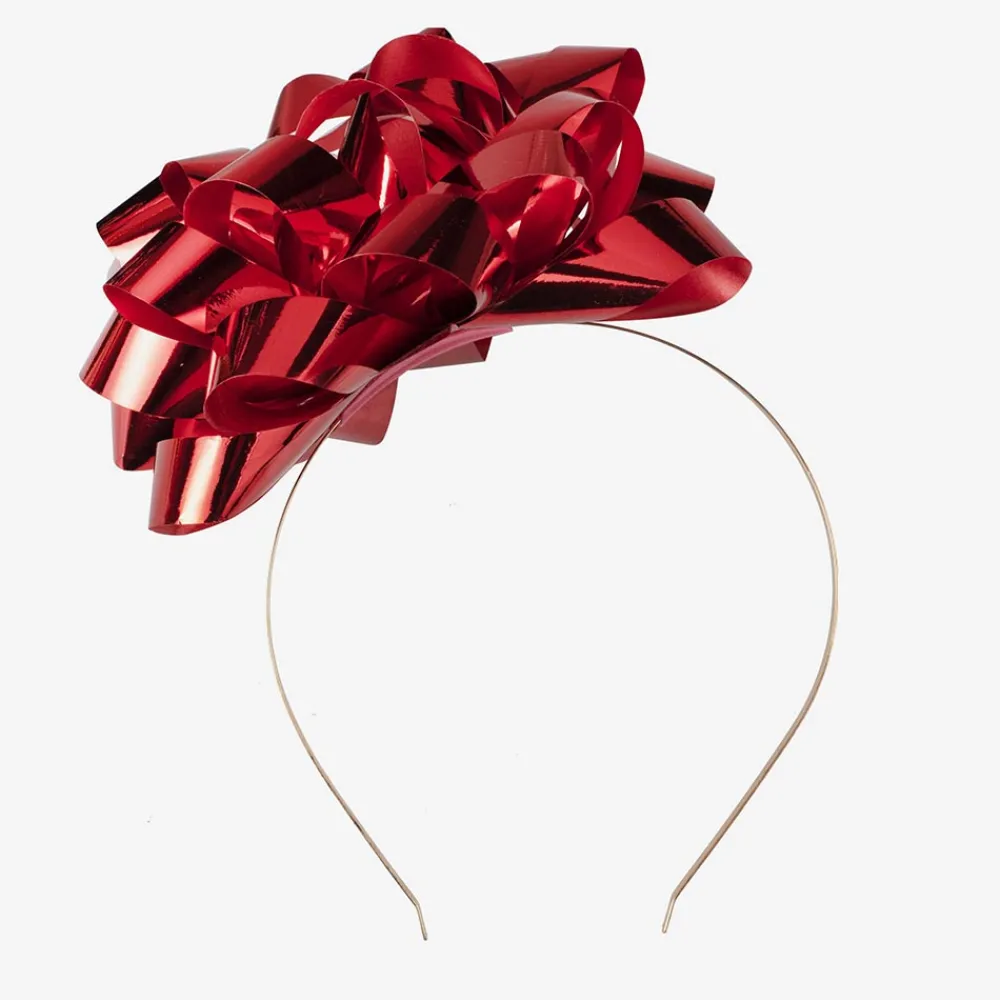 Clearance Ginger Ray Christmas - Red Gift Bow Headband
