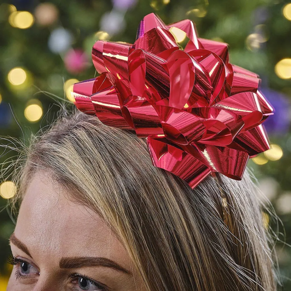 Sale Ginger Ray Christmas - Red Gift Bow Headband