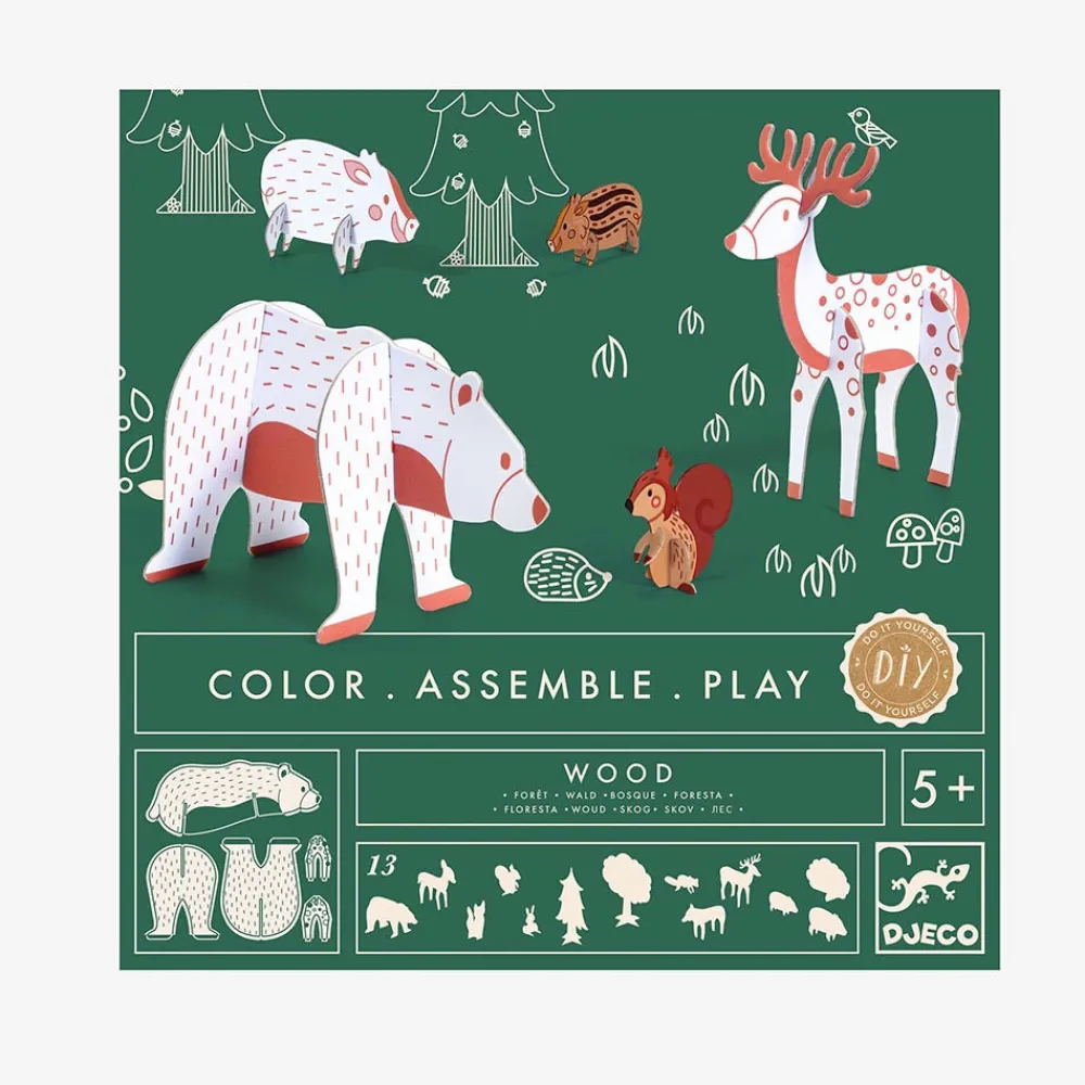 Hot Djeco Coloring And Assembly Activity: Forest