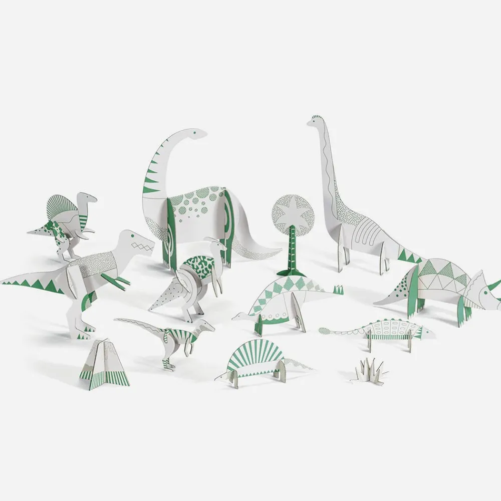 Flash Sale Djeco Coloring And Assembly Activity: Dinosaurs