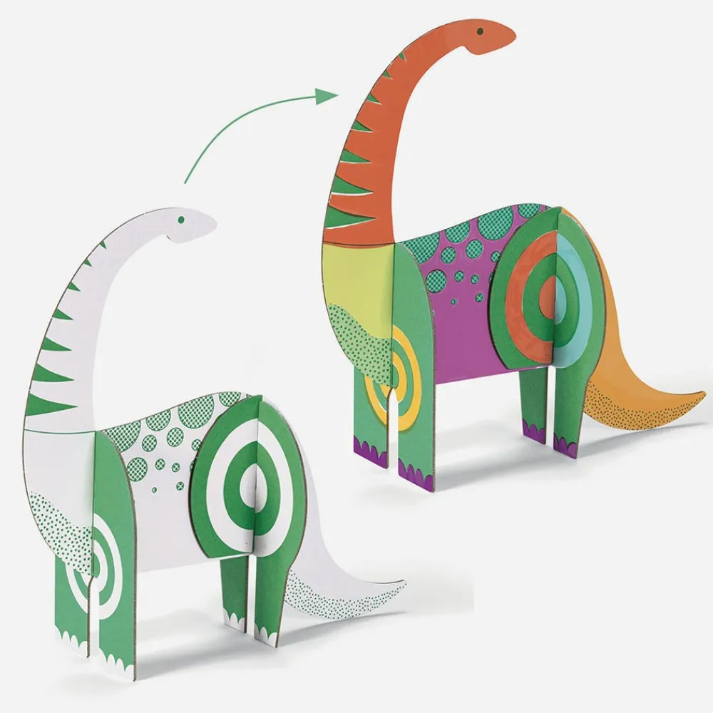 Flash Sale Djeco Coloring And Assembly Activity: Dinosaurs