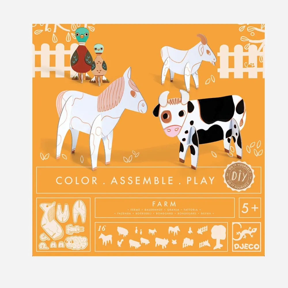 Best Djeco Coloring And Assembly Activity: Farm