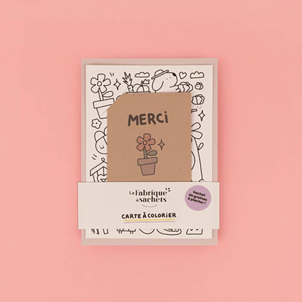 Flash Sale La Fabrique à sachets Coloring Card And Seeds To Sow - Thank You Beloved Nanny