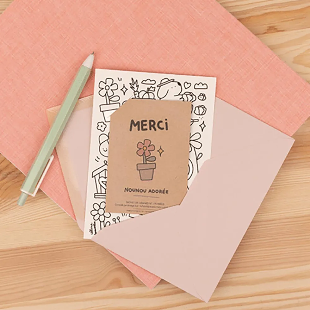 Flash Sale La Fabrique à sachets Coloring Card And Seeds To Sow - Thank You Beloved Nanny