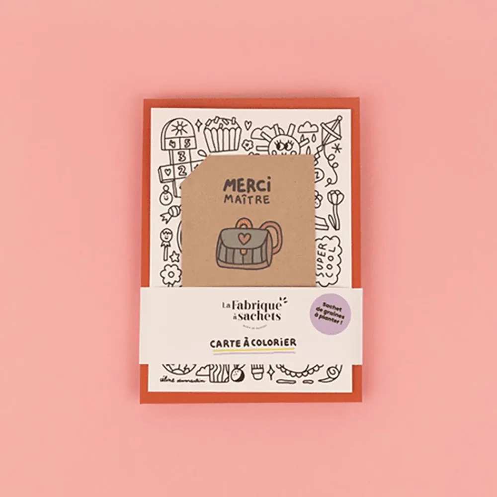 Outlet La Fabrique à sachets Coloring Card And Seeds To Sow - Thank You Master