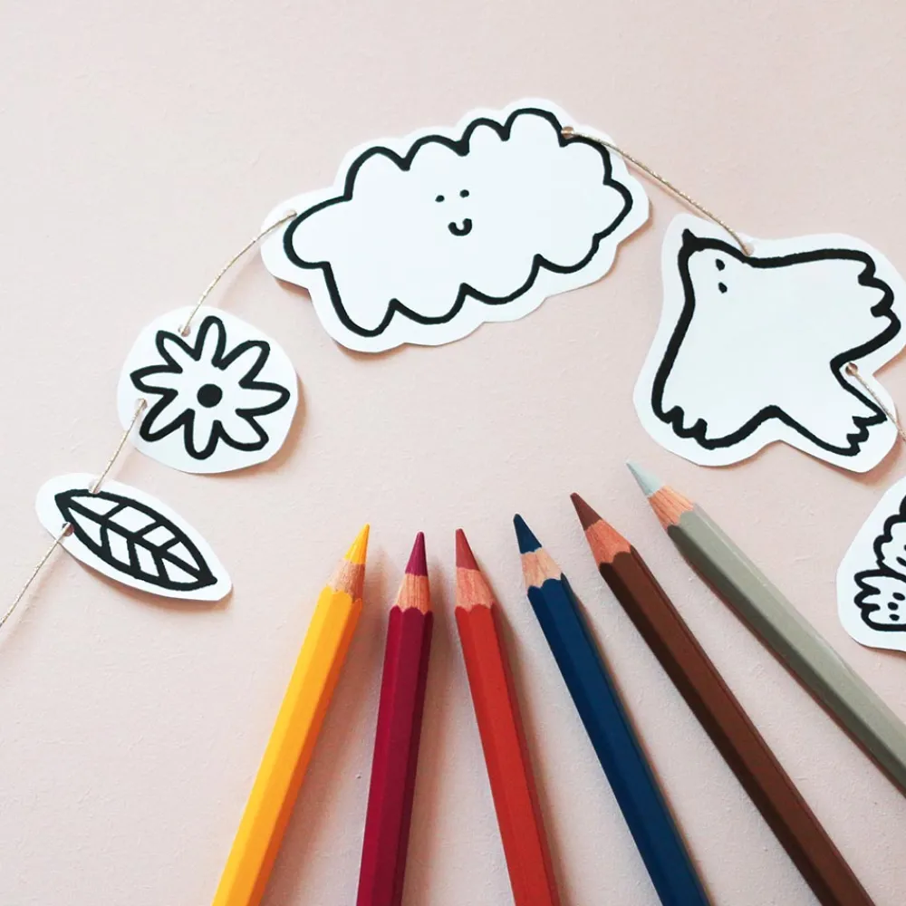 Store Pirouette Cacahouete Creative Kit: 1 Sky Garland To Create And Color