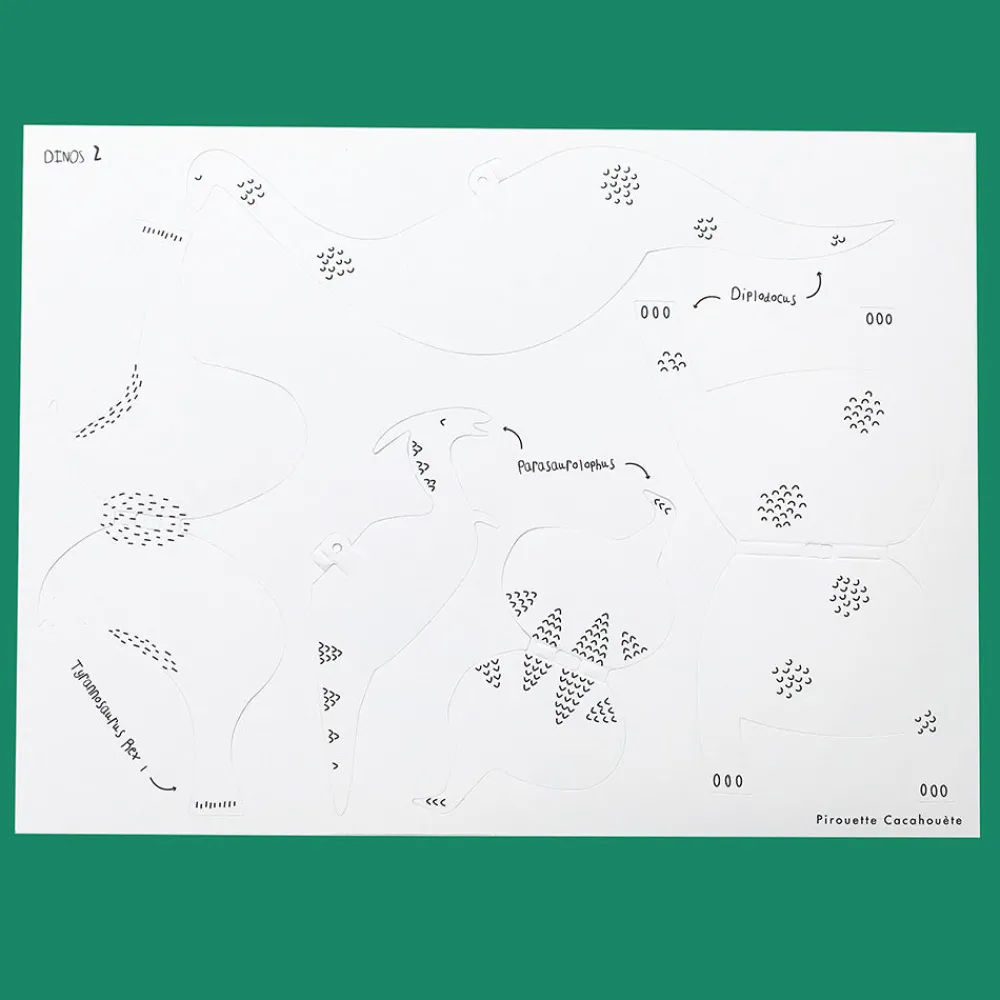 Best Pirouette Cacahouete Creative Leisure Kit: 6 Dinosaurs To Create And Color