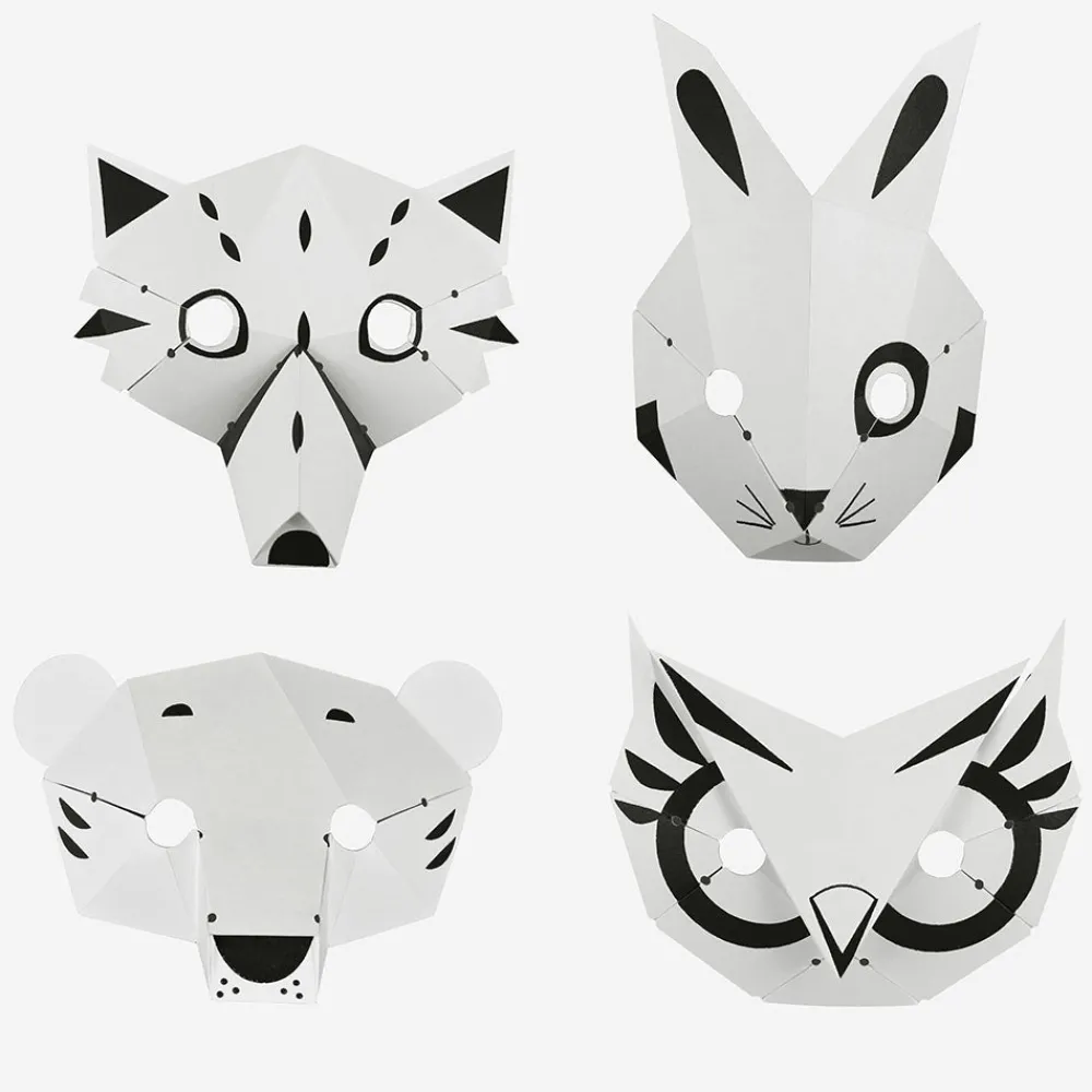 Cheap Pirouette Cacahouete Creative Leisure Kit: 4 Forest Animal Masks To Make And Color