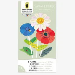 Store Pirouette Cacahouete Creative Leisure Kit: Bouquet Of 3 Flowers To Create And 9 Stickers