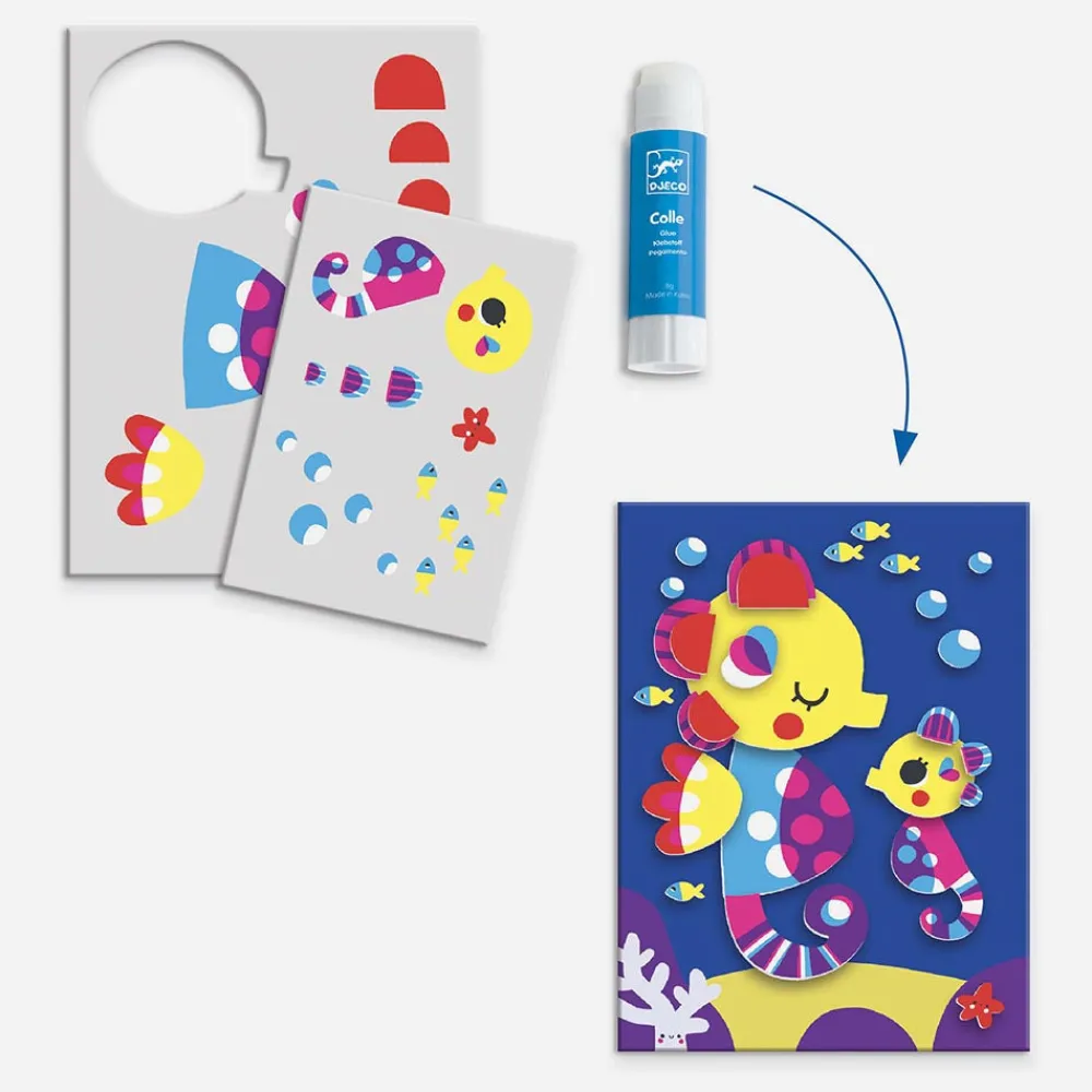 Cheap Djeco Cutting And Gluing Activity: Marine Animals