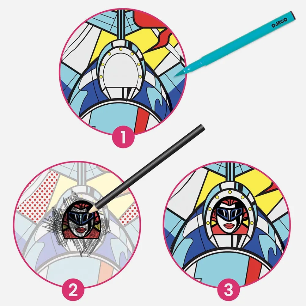 Shop Djeco Decals Activity: Superheroes