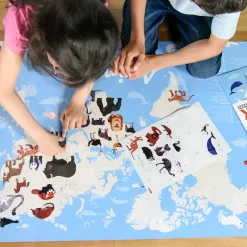 Hot Poppik Educational Poster + 67 Stickers: Animals Of The World