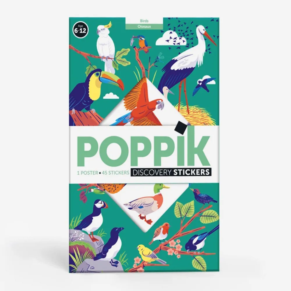 Clearance Poppik Educational Poster + 45 Stickers: Birds