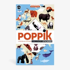 Store Poppik Educational Poster + 67 Stickers: Animals Of The World