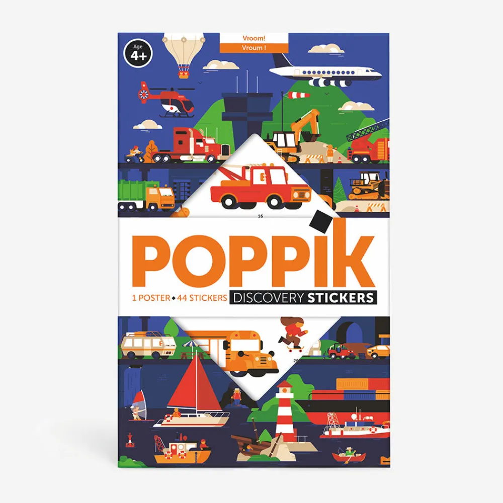Store Poppik Educational Poster + 44 Stickers: Vehicles
