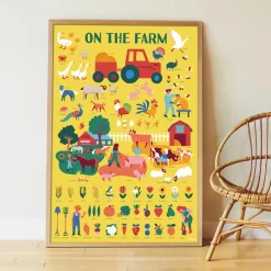 Best Poppik Educational Poster + 58 Stickers: Farm Animals