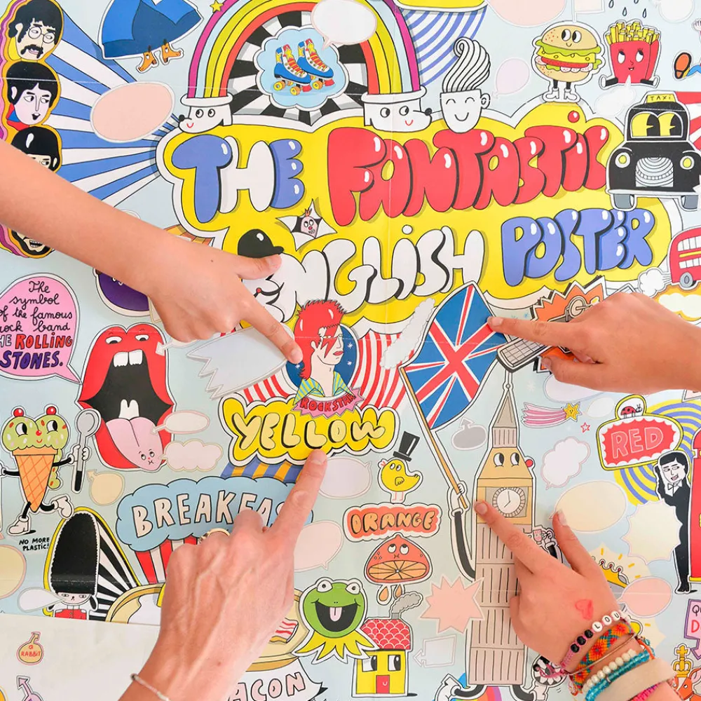 Shop Poppik Educational Poster + 85 Stickers: 100% English