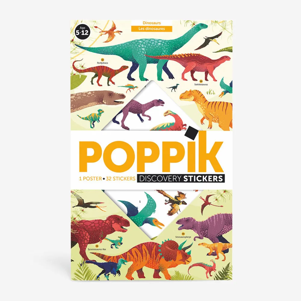 Cheap Poppik Educational Poster + 32 Stickers: Dinosaur