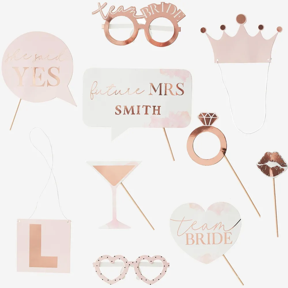 Cheap Ginger Ray Evjf - Customizable Rose Gold Photobooth Kit