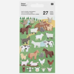 Cheap Rico Design Farm Animal Embossed Stickers