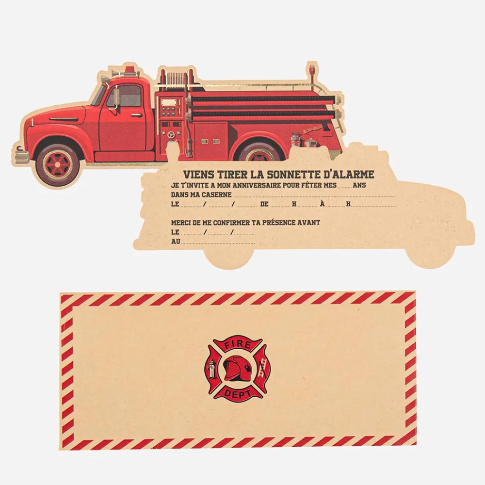 New Arty Fêtes Factory Fire Truck Birthday Invitation (8)