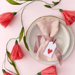 New Rico Design Garland Red Paper Flowers