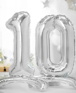 Best Party Deco Giant Air Balloon - Silver Number Balloon