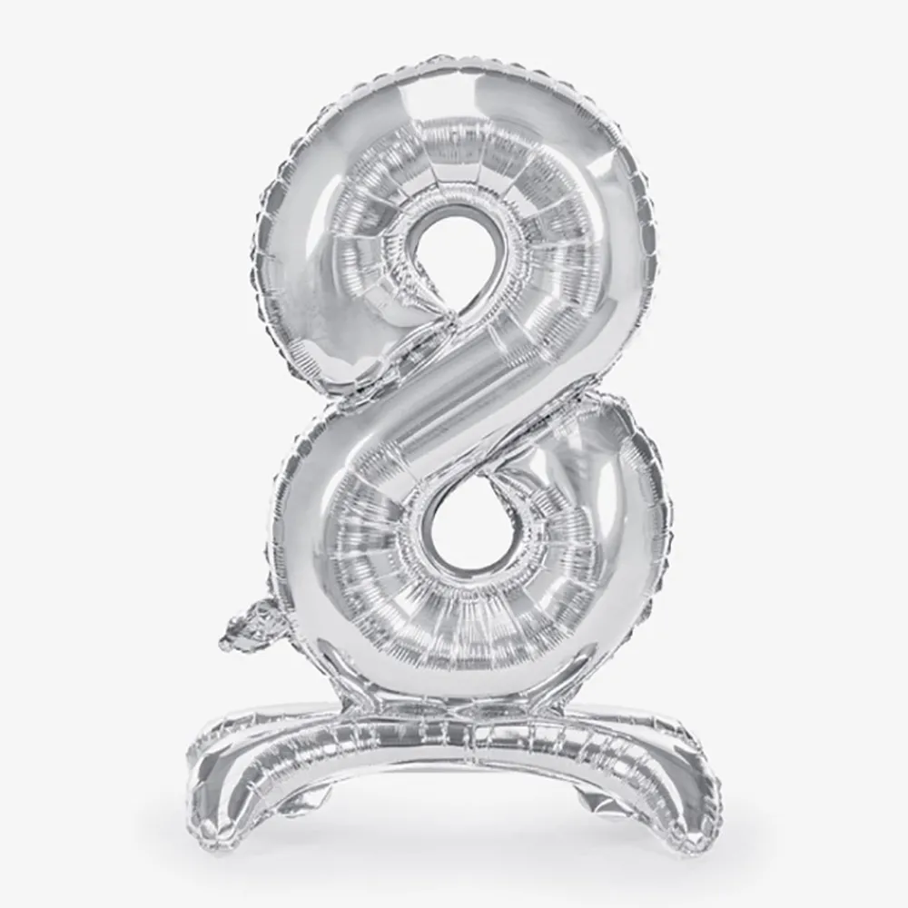 Best Party Deco Giant Air Balloon - Silver Number Balloon