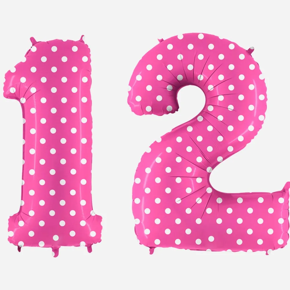 Discount Grabo Balloons Giant Helium Balloon - Giant Pink Number Balloon With White Polka Dots