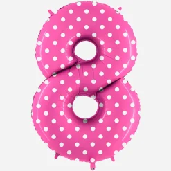 Discount Grabo Balloons Giant Helium Balloon - Giant Pink Number Balloon With White Polka Dots