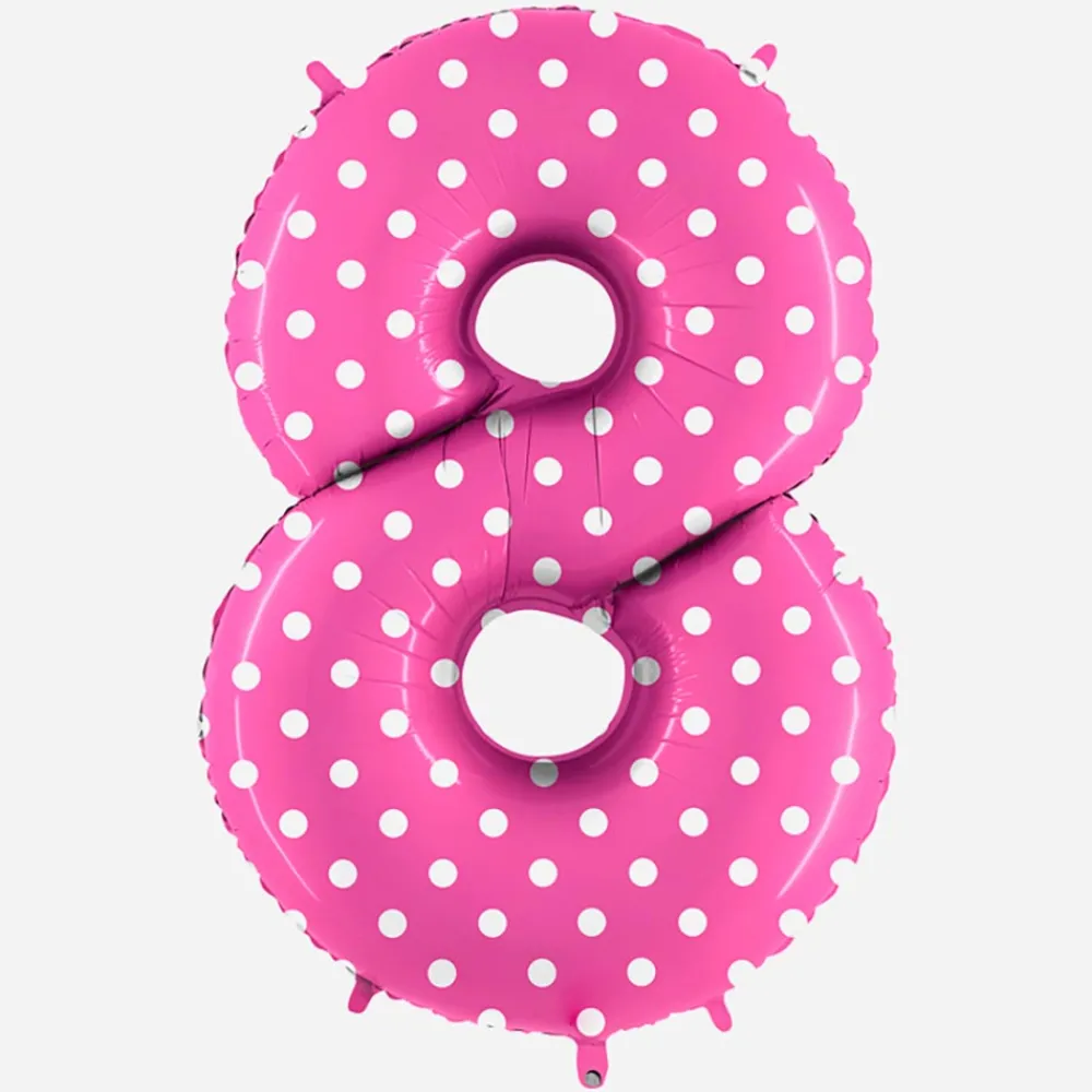 Discount Grabo Balloons Giant Helium Balloon - Giant Pink Number Balloon With White Polka Dots