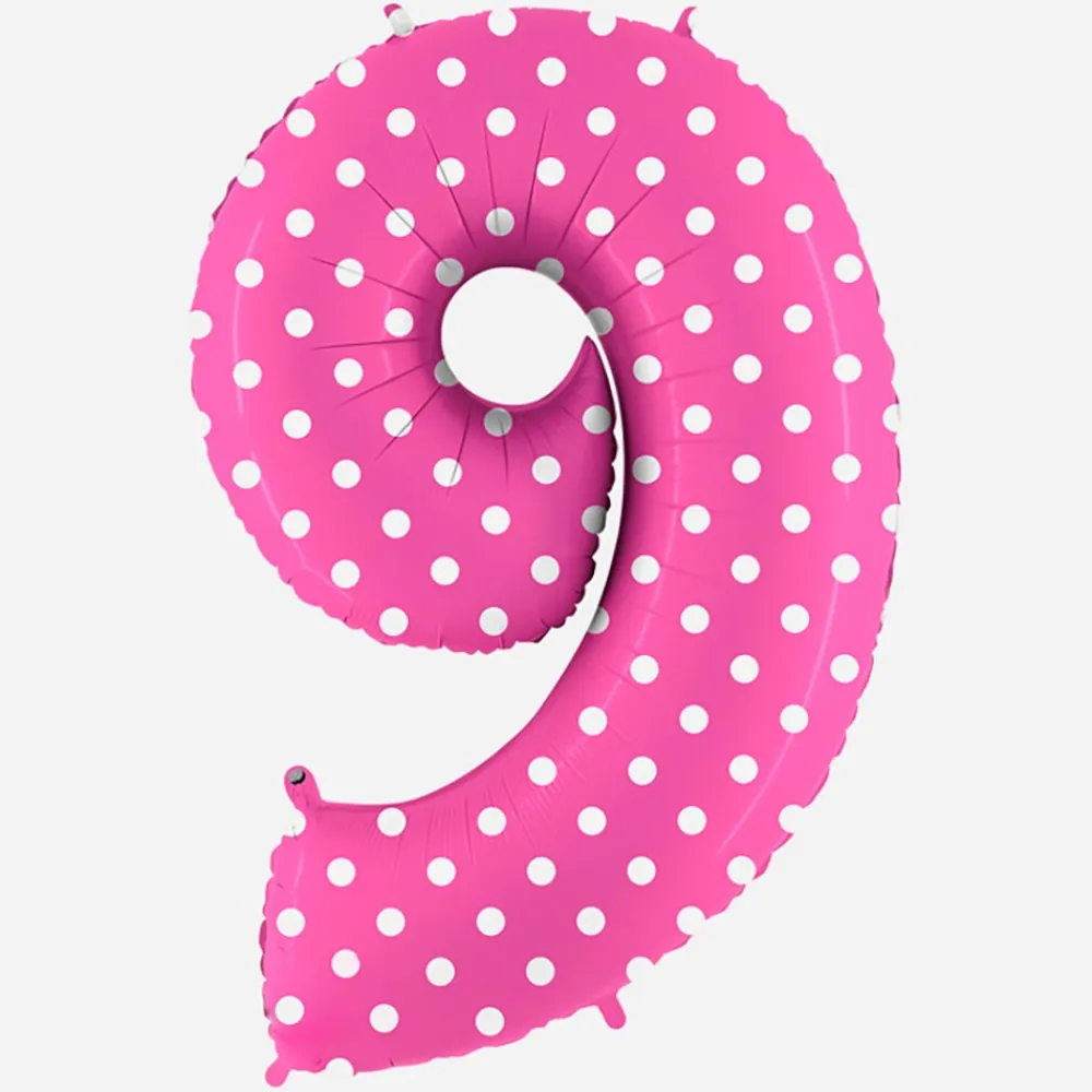 Discount Grabo Balloons Giant Helium Balloon - Giant Pink Number Balloon With White Polka Dots