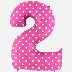 Discount Grabo Balloons Giant Helium Balloon - Giant Pink Number Balloon With White Polka Dots