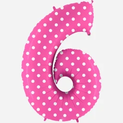 Discount Grabo Balloons Giant Helium Balloon - Giant Pink Number Balloon With White Polka Dots