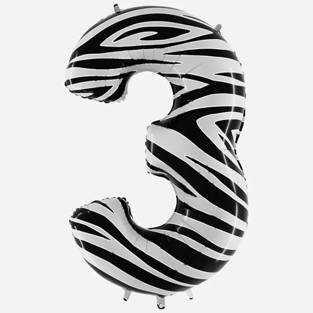 Online Grabo Balloons Giant Helium Balloon - Giant Zebra Number Balloon