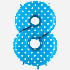 Best Sale Grabo Balloons Giant Helium Balloon - Giant Blue Number Balloon With White Dots