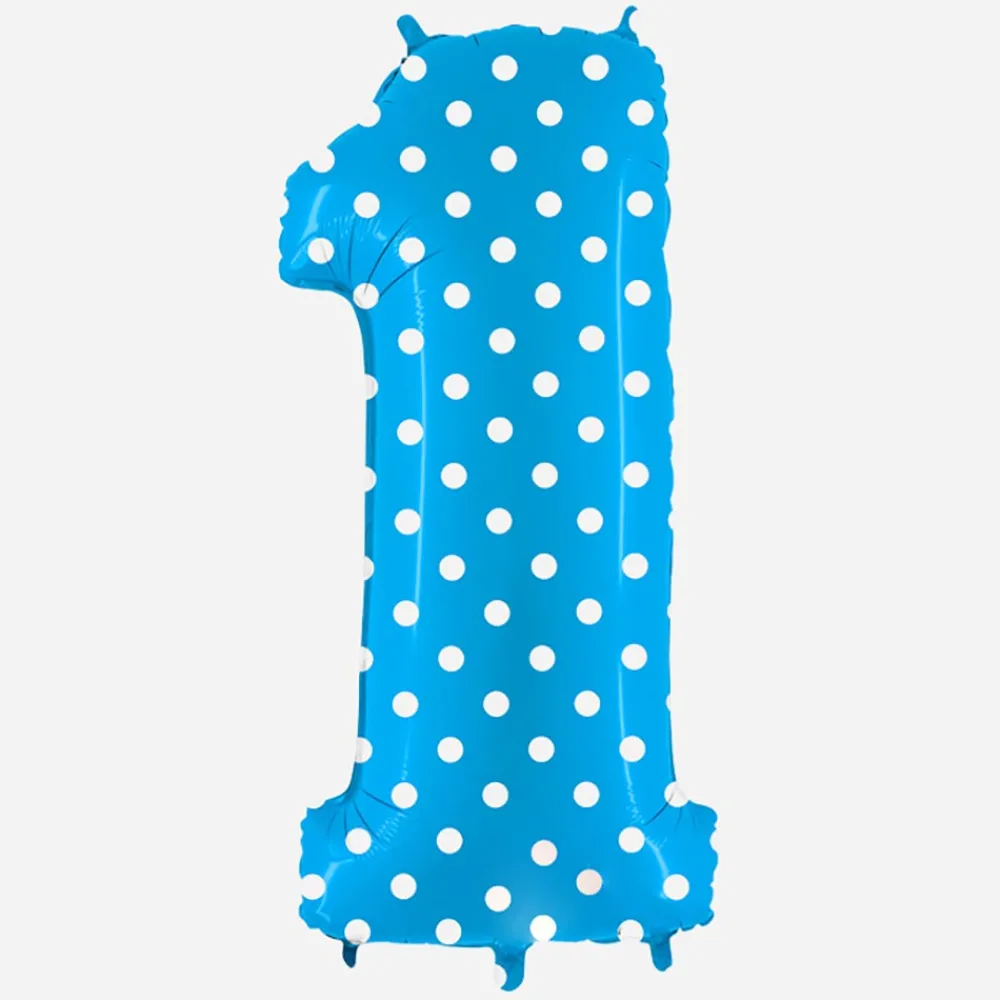 Best Sale Grabo Balloons Giant Helium Balloon - Giant Blue Number Balloon With White Dots