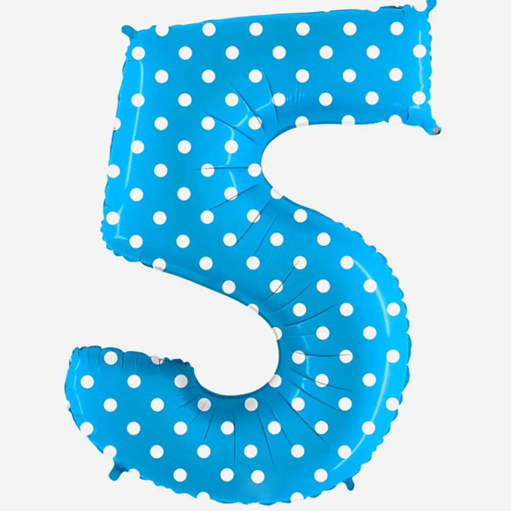 Best Sale Grabo Balloons Giant Helium Balloon - Giant Blue Number Balloon With White Dots